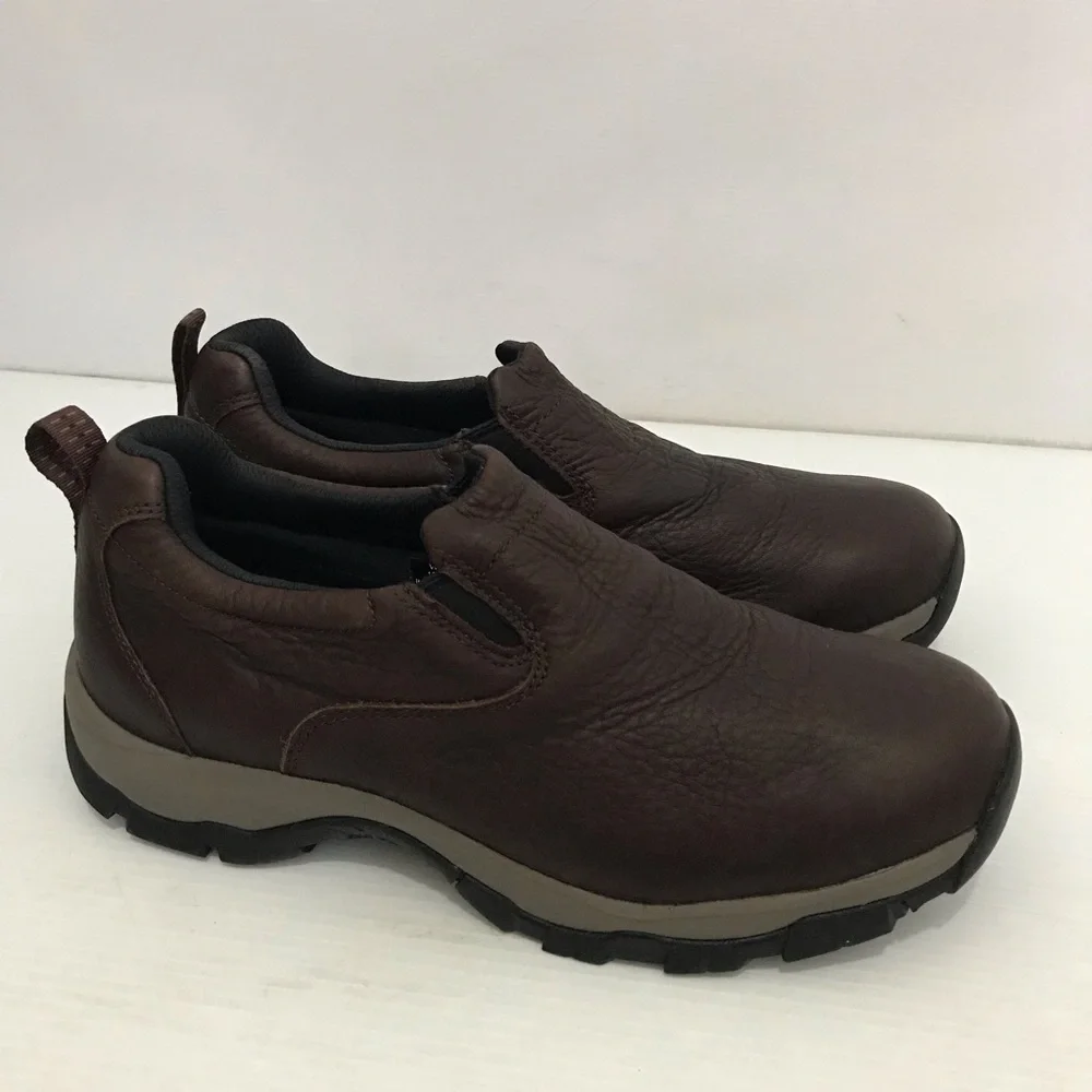 L.L. Bean Vibram Arctic Grip Brown Leather Waterproof Slip On Women's Size 10